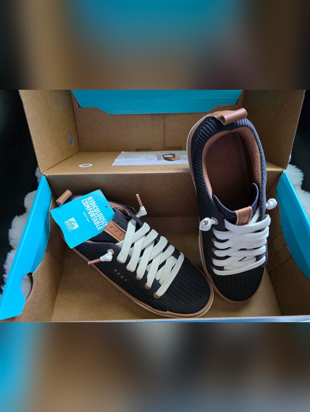 NIB! Reef Ladies Sz. 7.5 "Lay Day Lite" In Charcoal